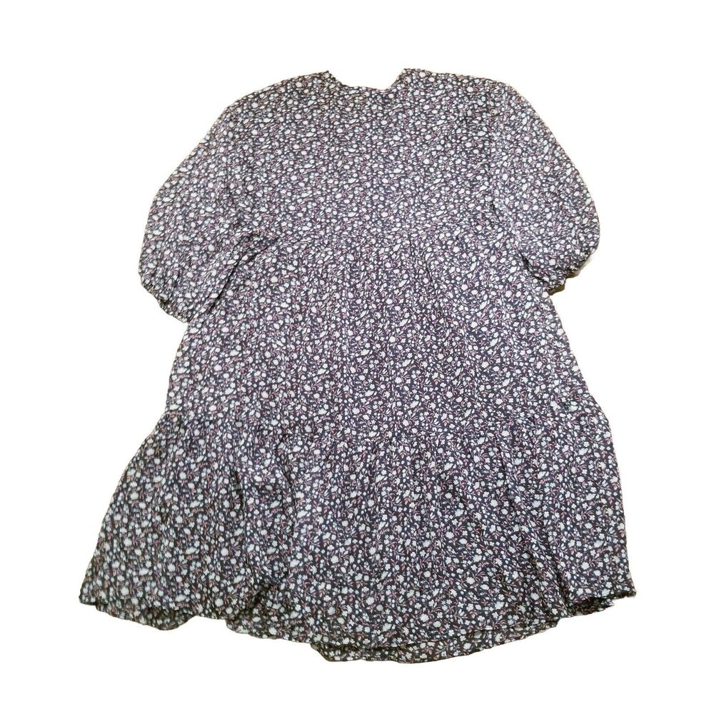 Madewell Dress Women's Size XL Blue Floral Tie-Waist Midi Harvest Vine NWT MB212 - Picture 4 of 7
